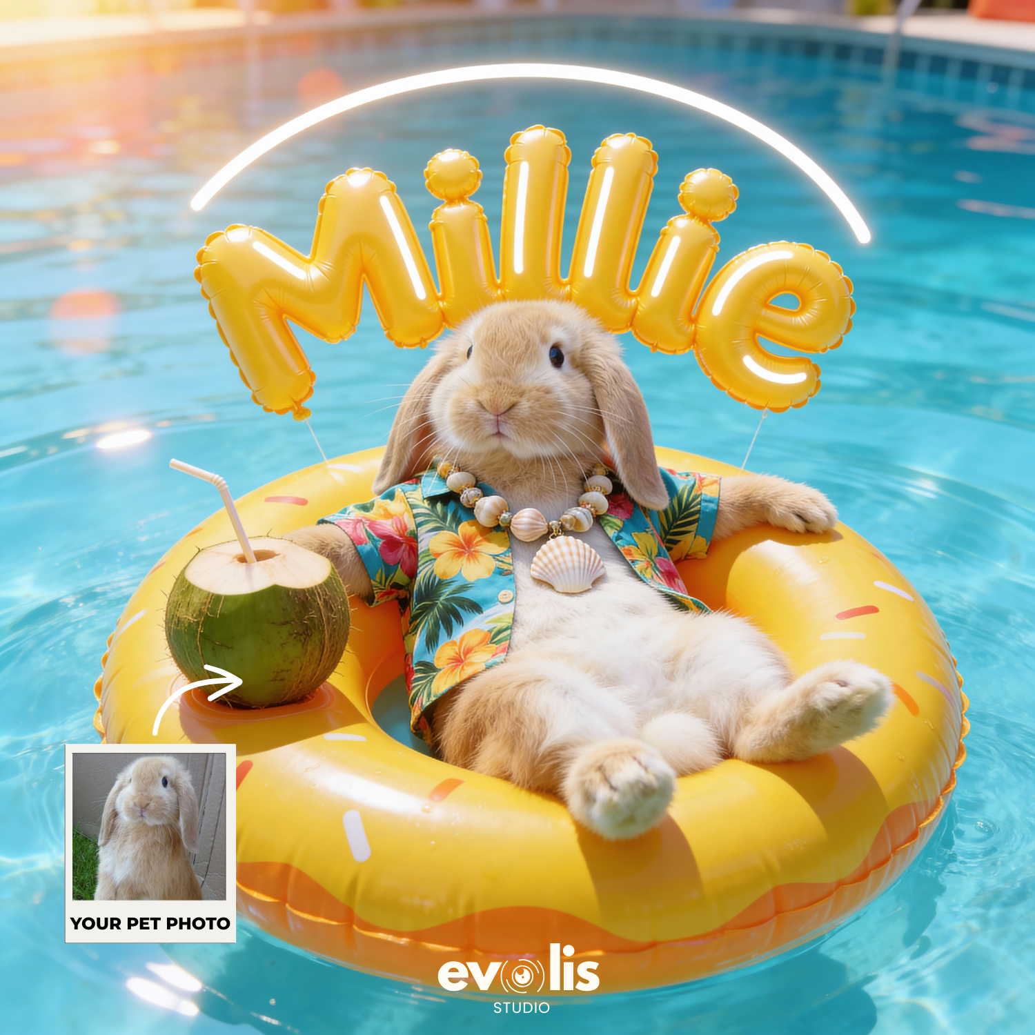 Custom Pet Poster Golden Wave Summer Portrait – Personalized High-Resolution Matte Print for Wall Art, Home Decor, or Unique Gifts for Pet Lovers (Frame Not Included)
