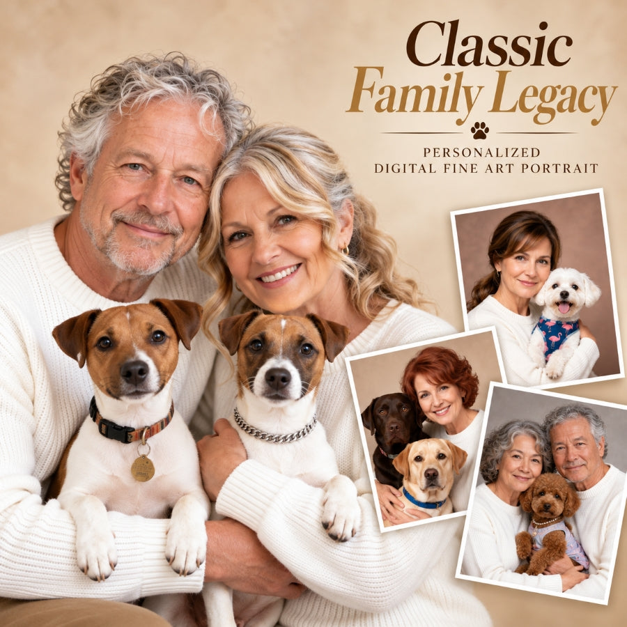 Classic Family Legacy - Personalized Digital Fine Art Portrait