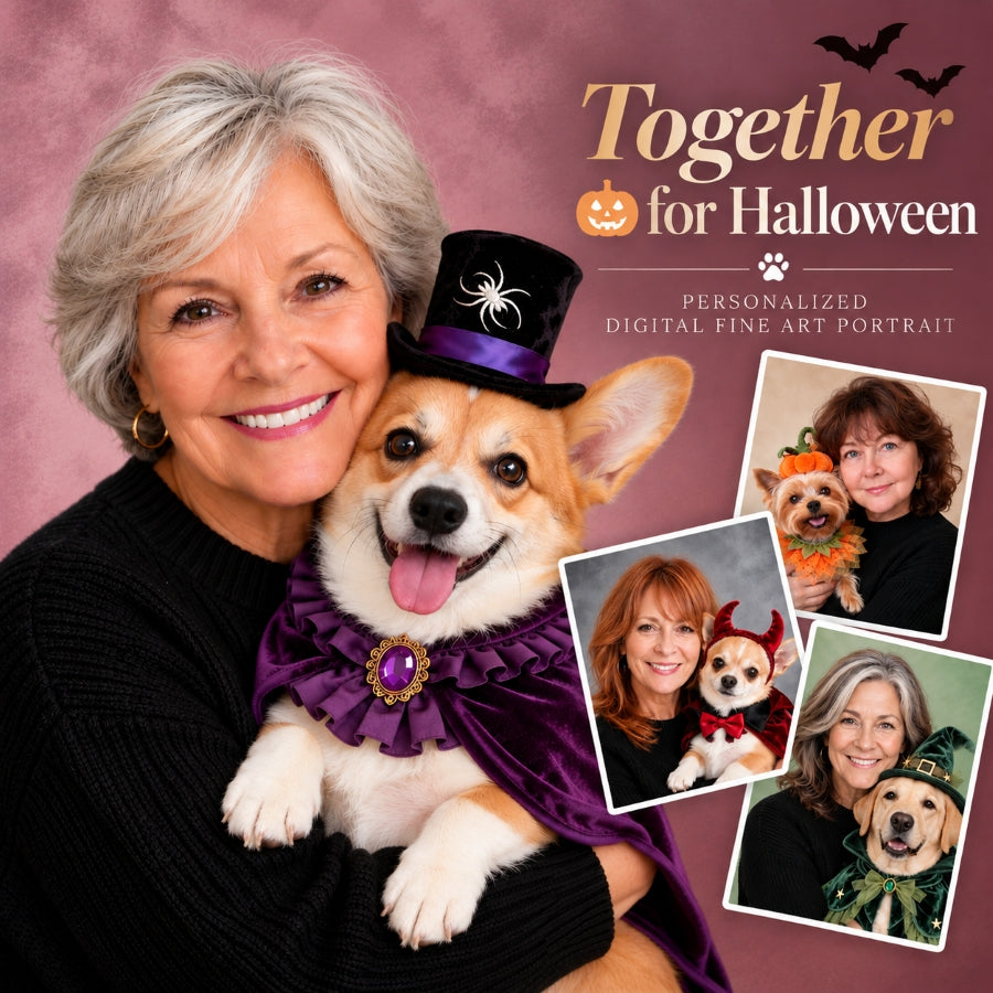 Together for Halloween - Personalized Digital Fine Art Portrait