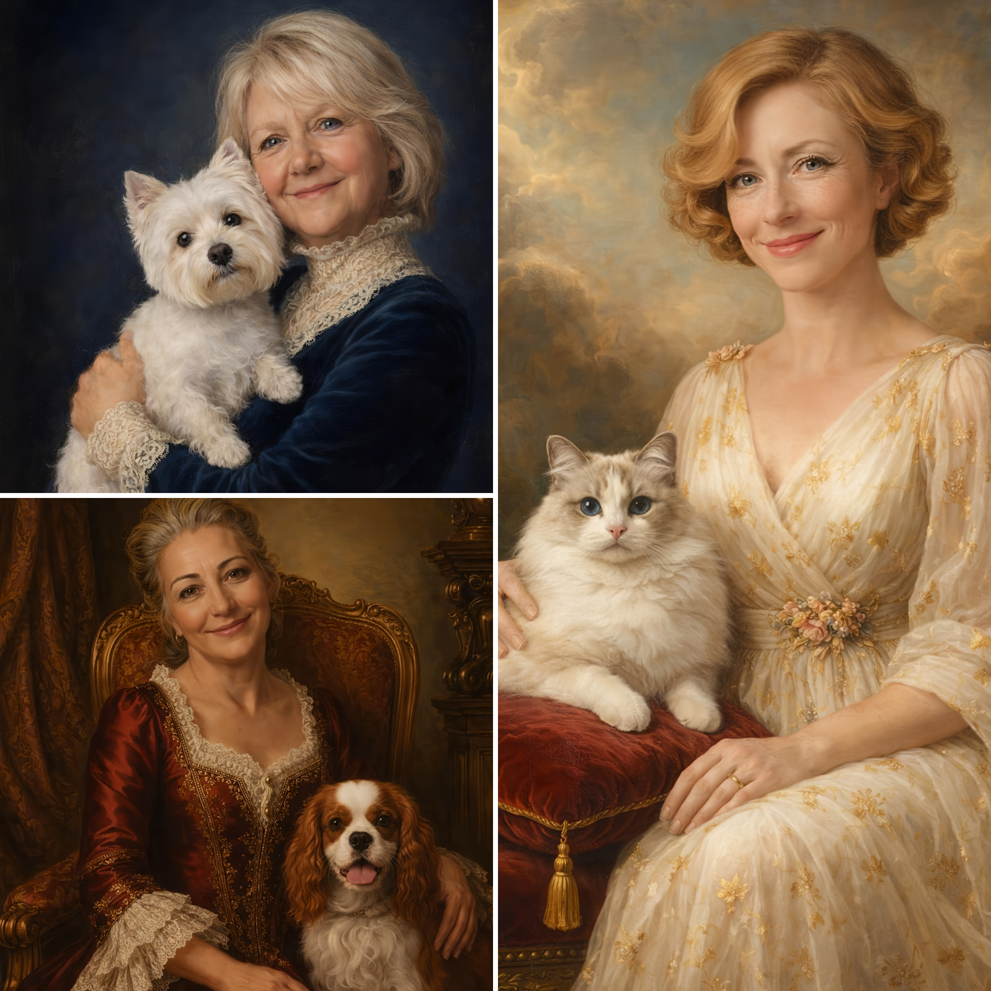 Personalized Portrait - Human and Pet Royal Portrait